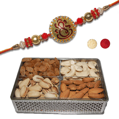 "Rakhi - ZR-5060-004 (Single Rakhi), MuscanDryfruit Box - DFB6000 - Click here to View more details about this Product